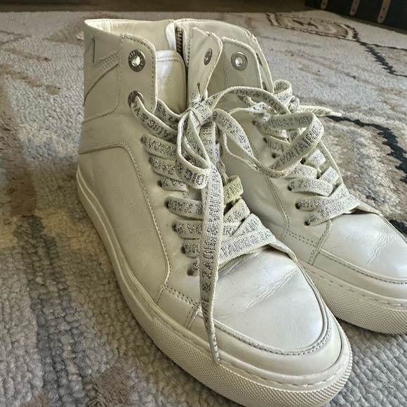 Zadig & Voltaire Hi Flash sneakers - pearl white size 37 - Picture 5 of 7